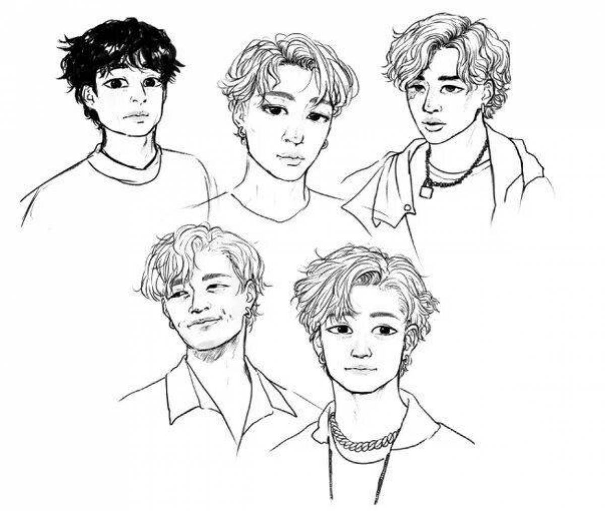 Intriguing spiral stray kids coloring page