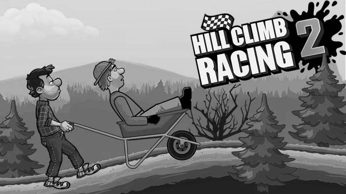 Фото Игривая страница раскраски hill climb racing