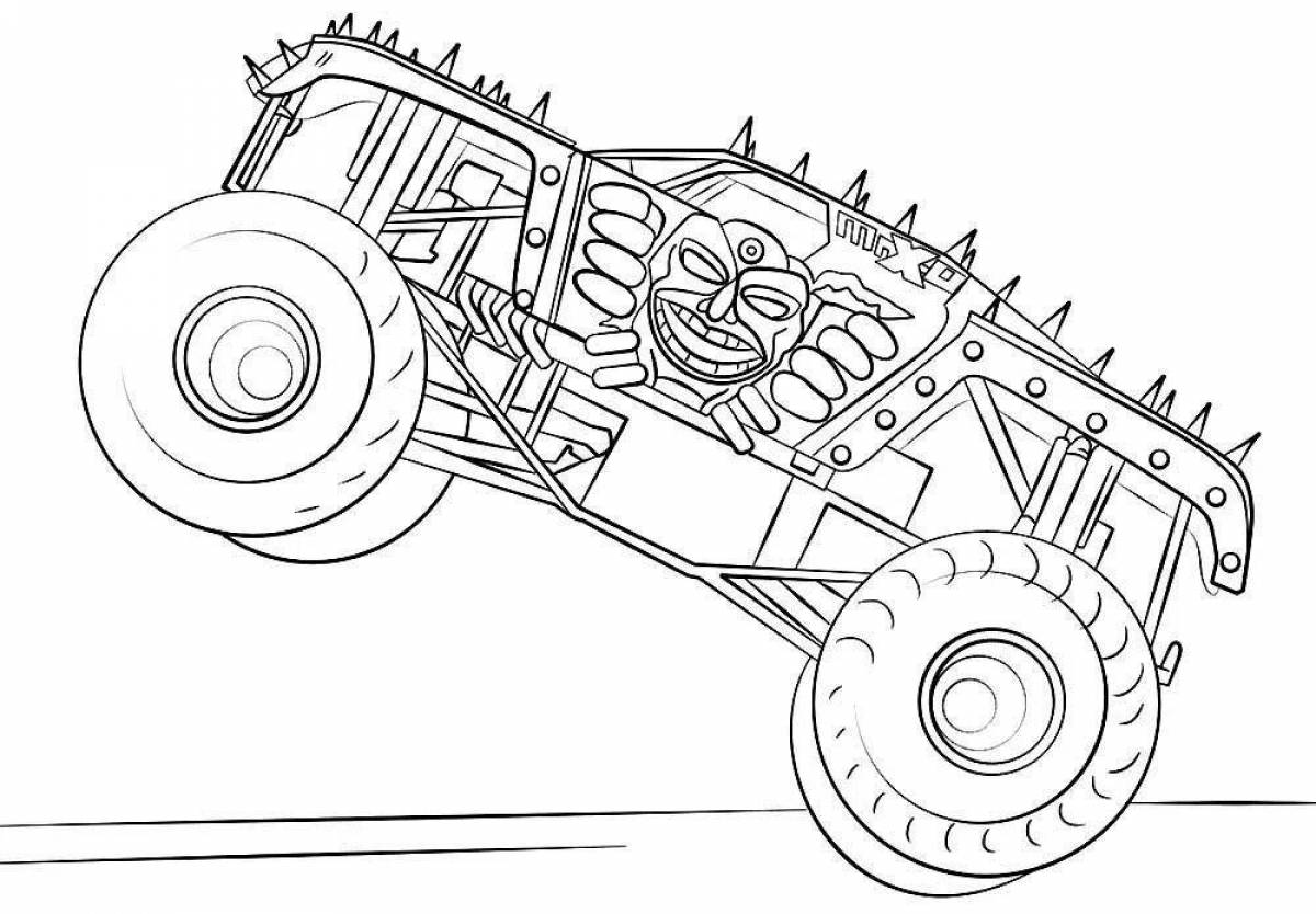 Ослепительные раскраски monster truck cars