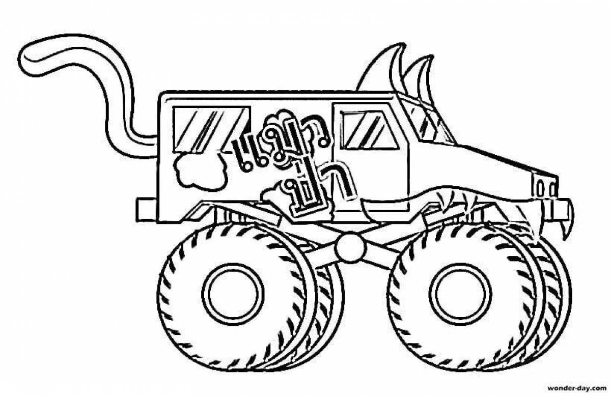 Terrific coloring monster truck cars