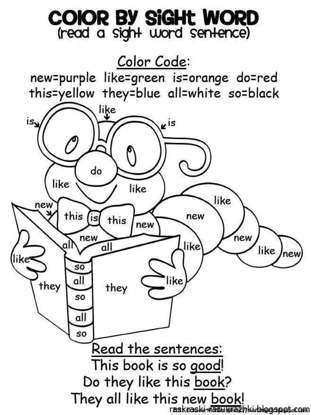 Alluring coloring page english translation