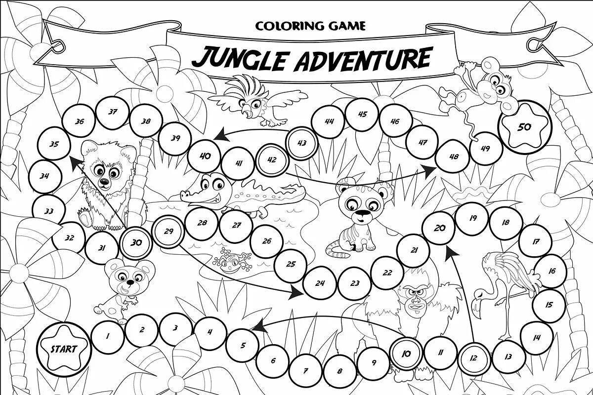 Color-frenzy coloring page game for two