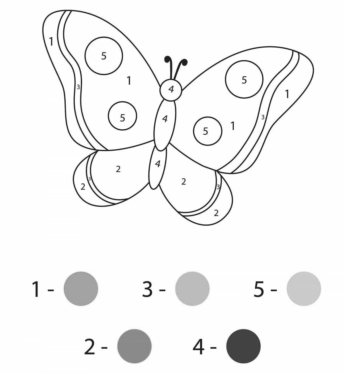 Awesome butterfly coloring by numbers