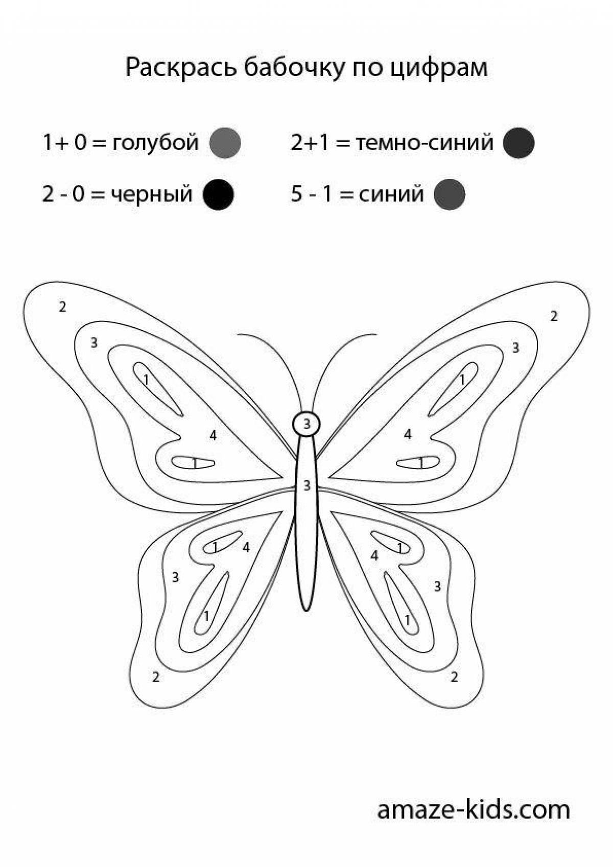 Funny butterfly coloring by numbers