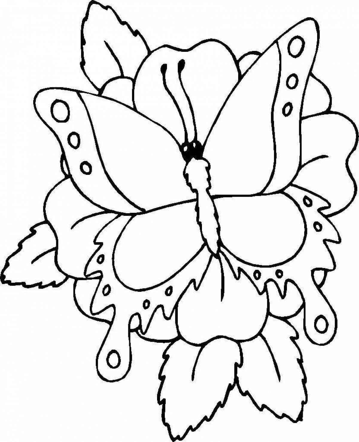 Color-frenzy butterfly coloring page by numbers
