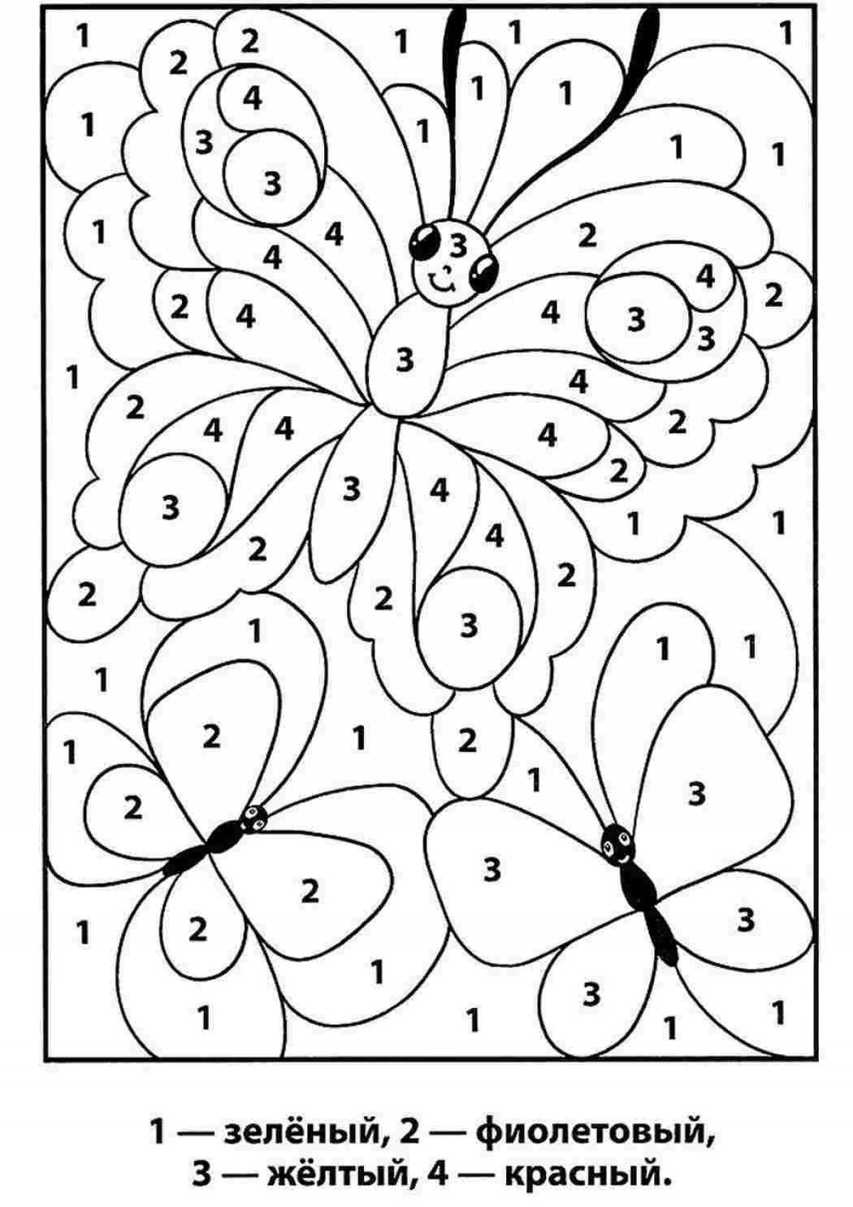 Color-blast butterfly coloring by numbers