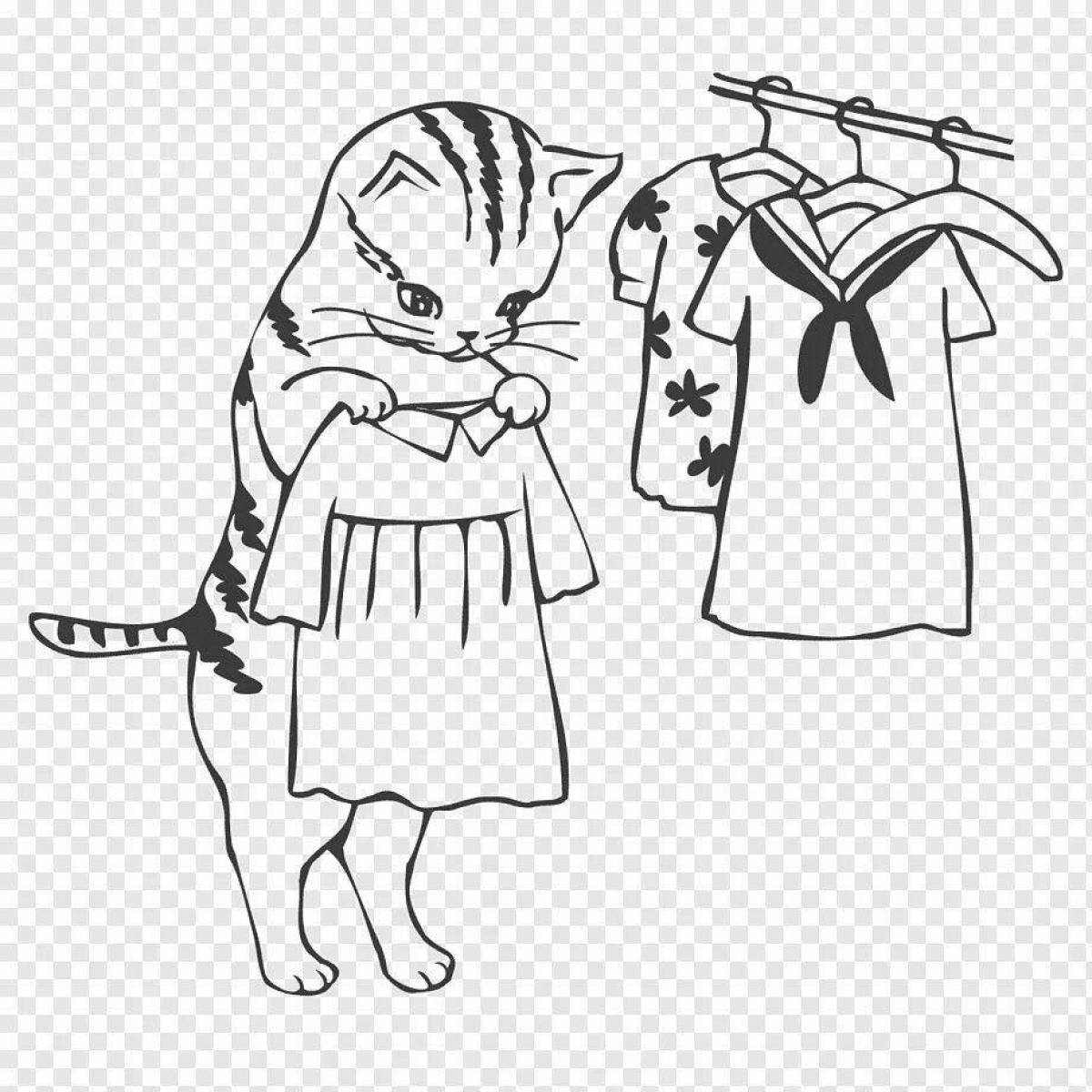 Необычный кот в одежде