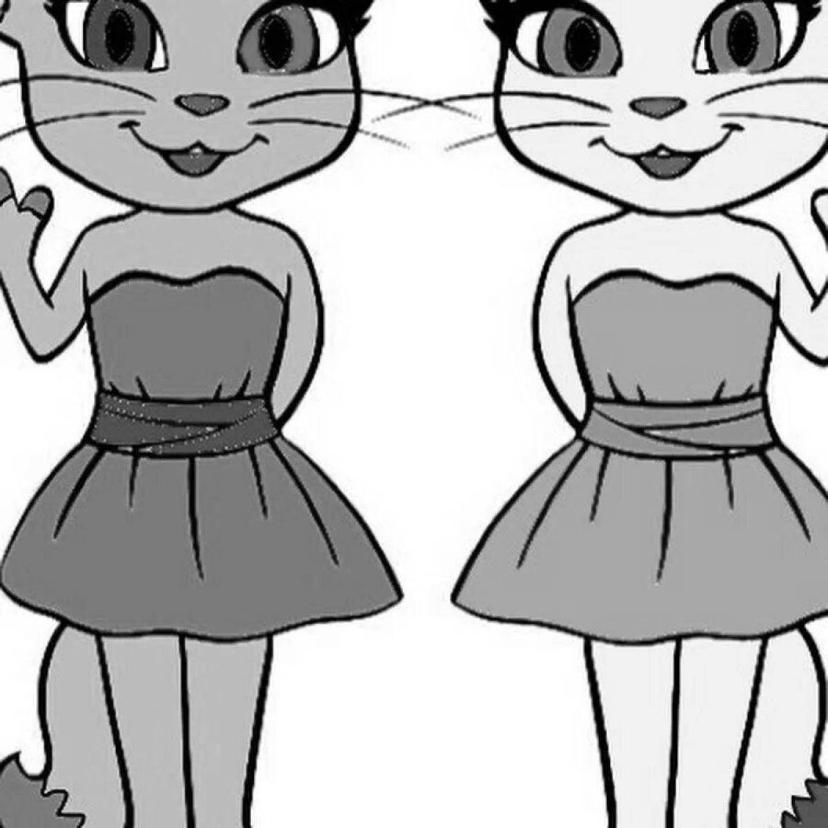 Живой кот с одеждой