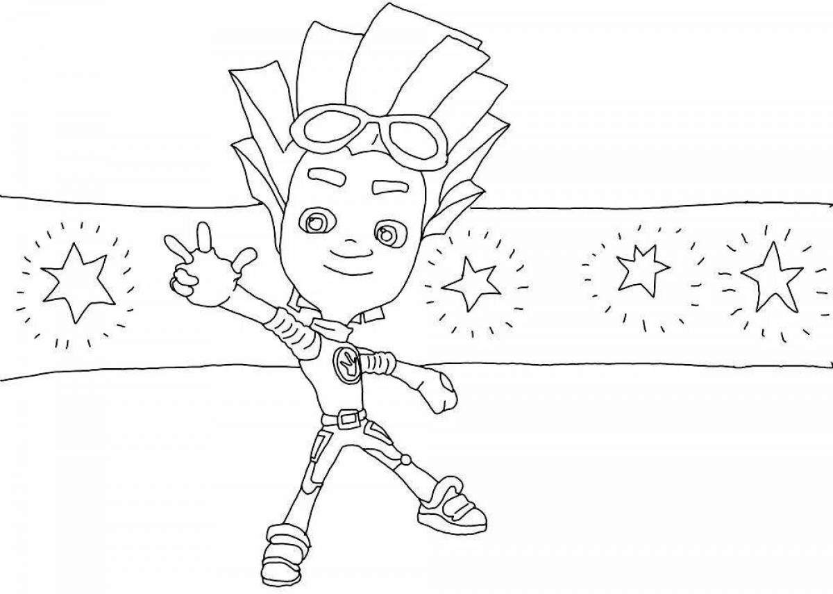 Очаровательная верта фиксиков раскраски