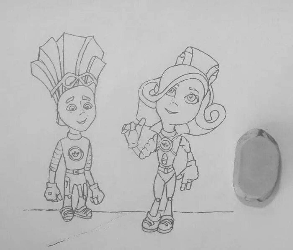 Раскраска очаровательная верта фиксиков