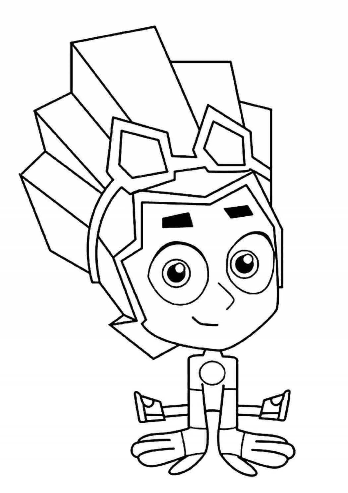 Изысканная верта фиксиков раскраски