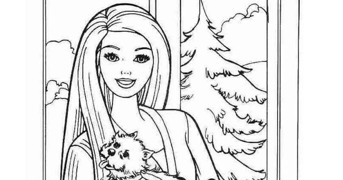 Coloring page gorgeous barbie in the car