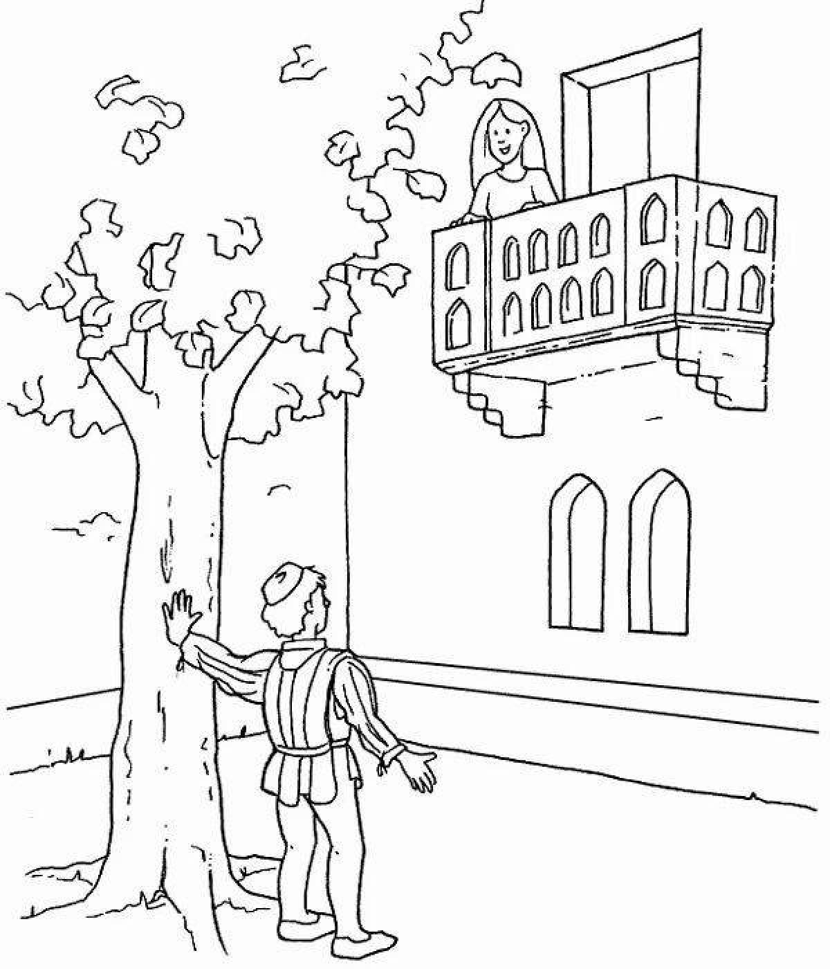 Romeo and Juliet shining coloring page