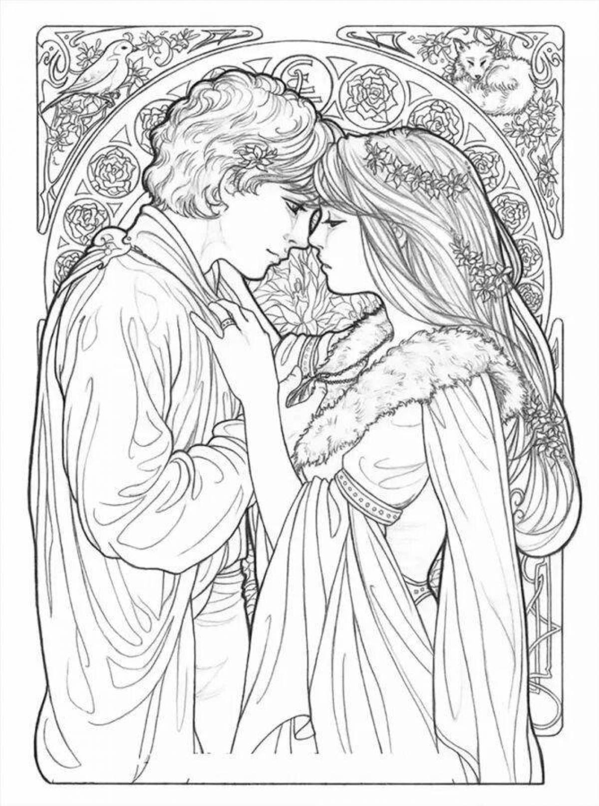 Glorious romeo and juliet coloring page