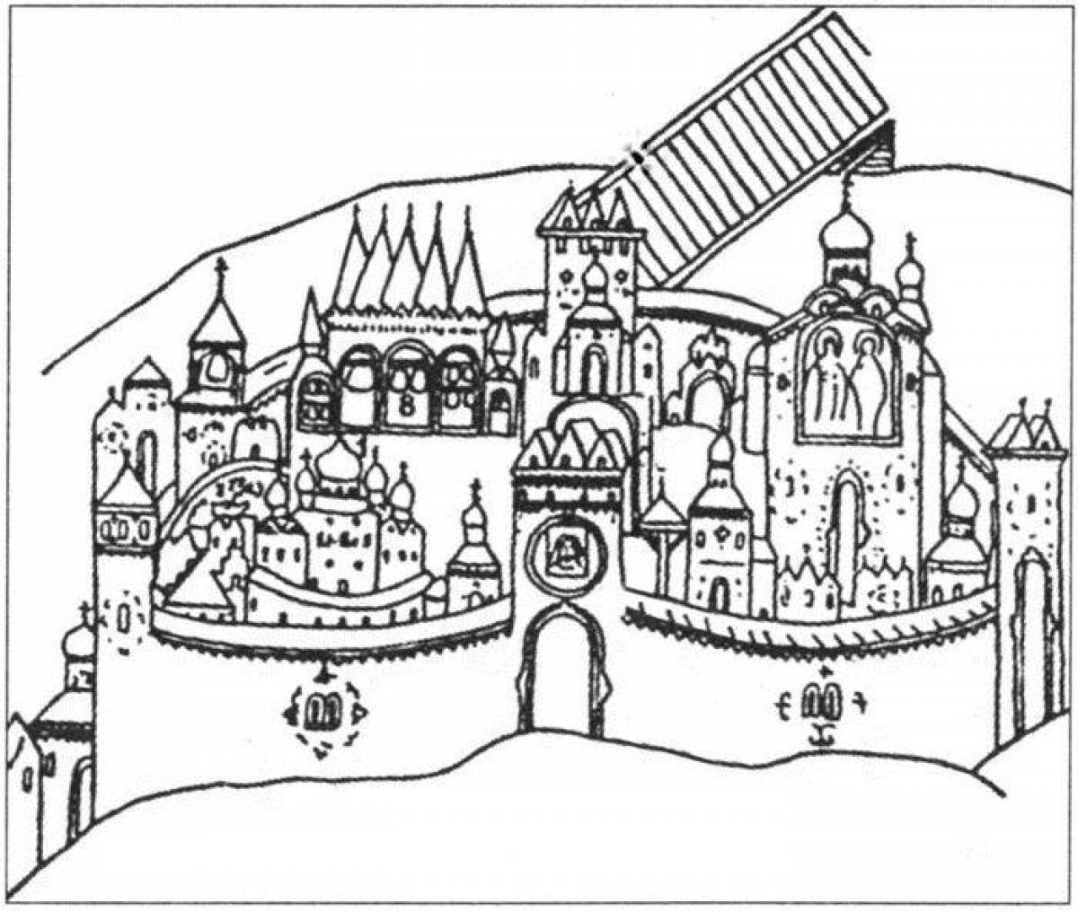 Exquisite coloring kremlin velikiy novgorod