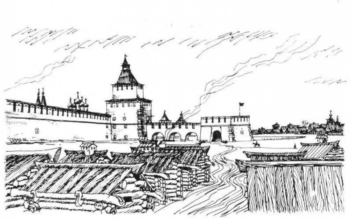 Majestically coloring kremlin velikiy novgorod