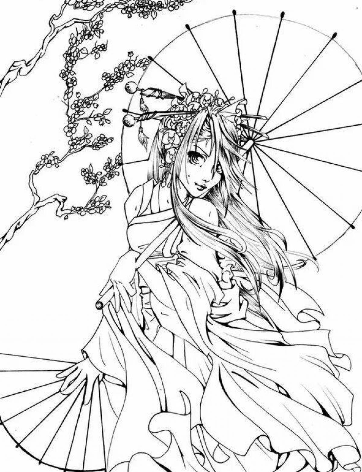 Exquisite anime adult coloring book