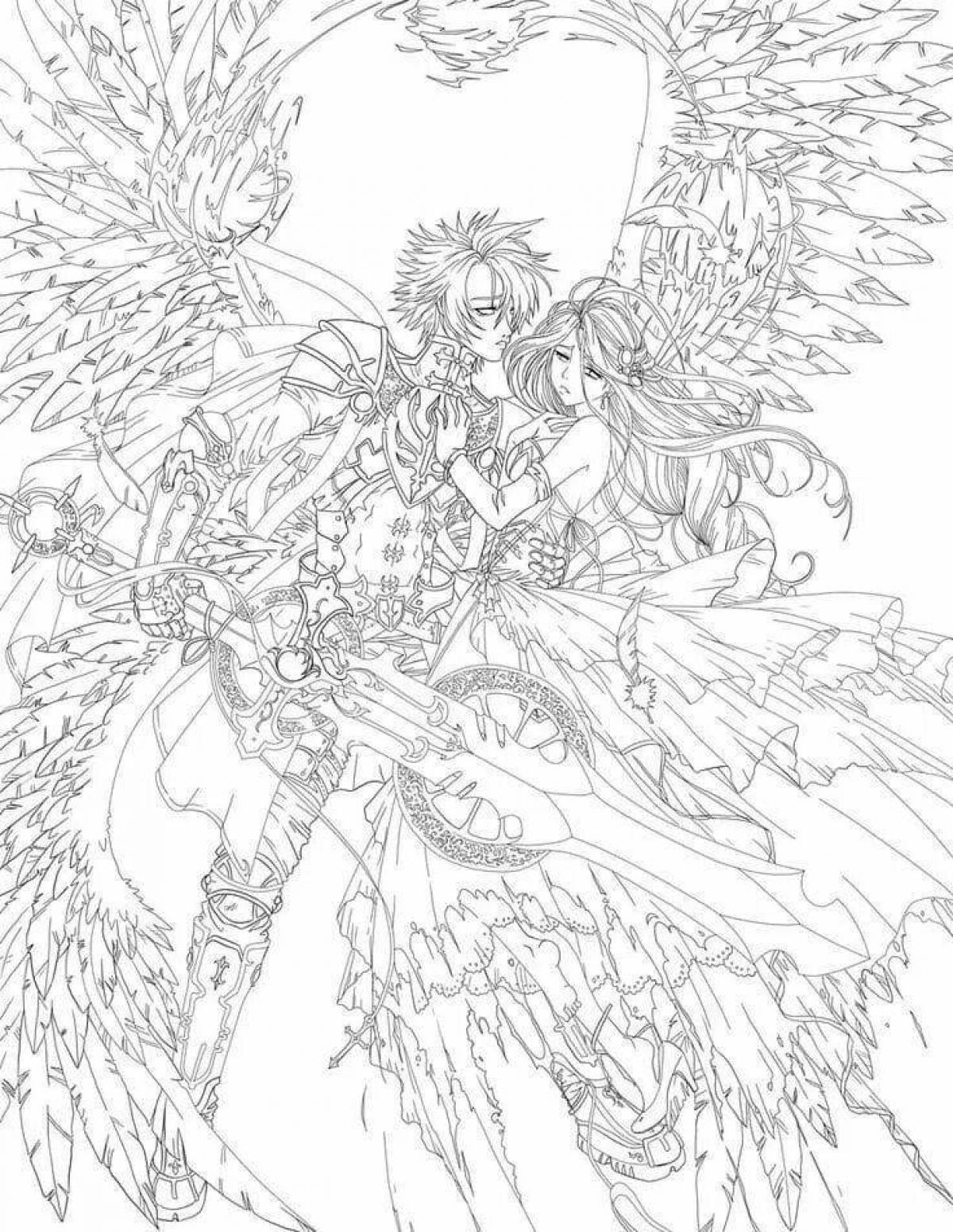 Dreamy anime adult coloring book