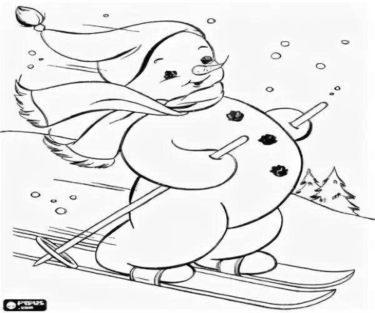 Snowman on skis #4