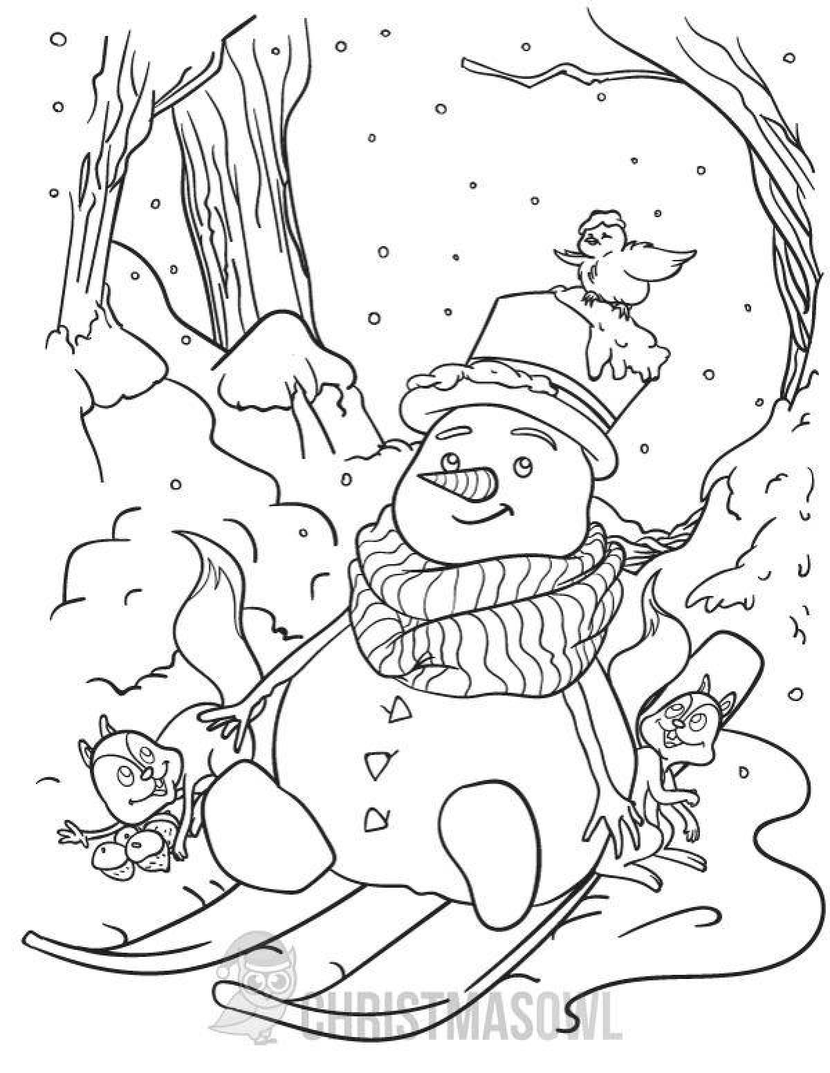 Snowman on skis #6
