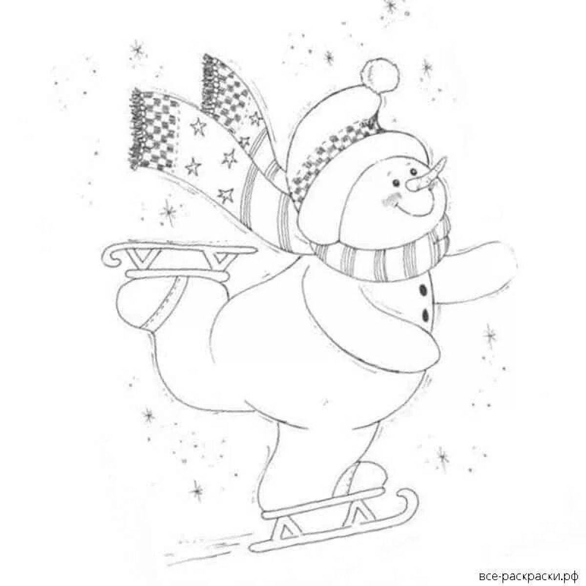 Snowman on skis #8