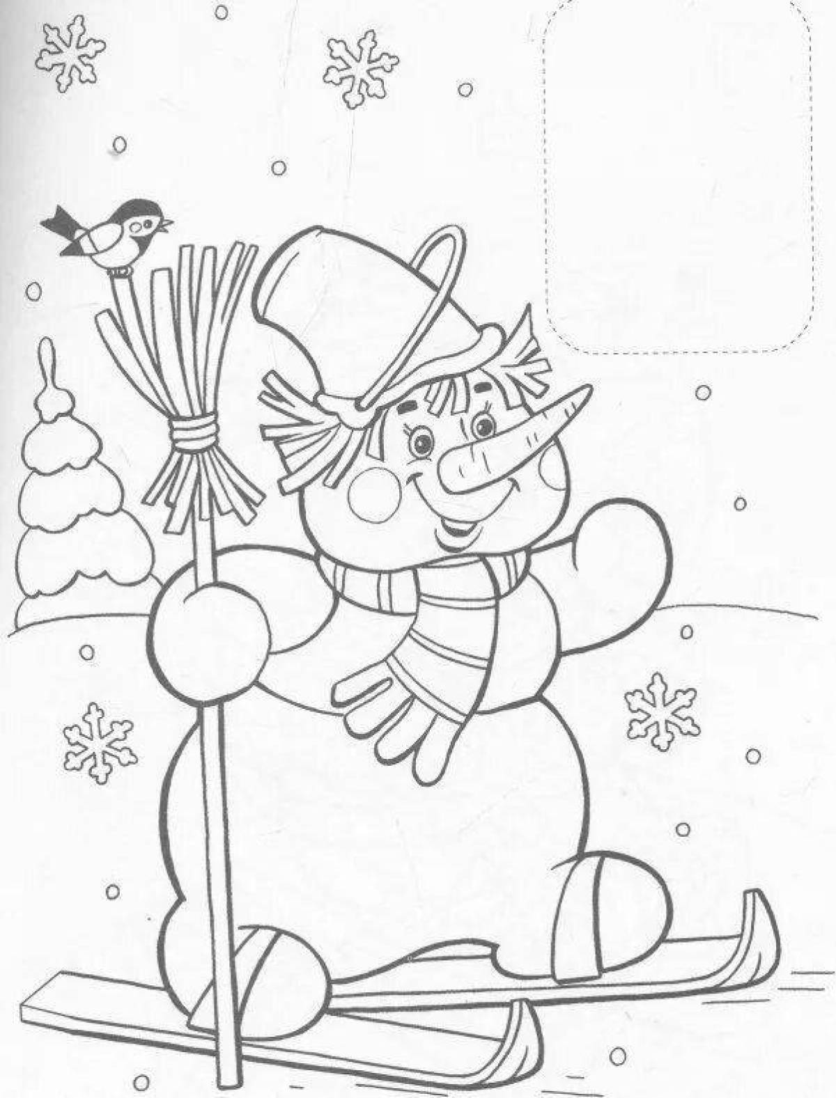 Snowman on skis #17