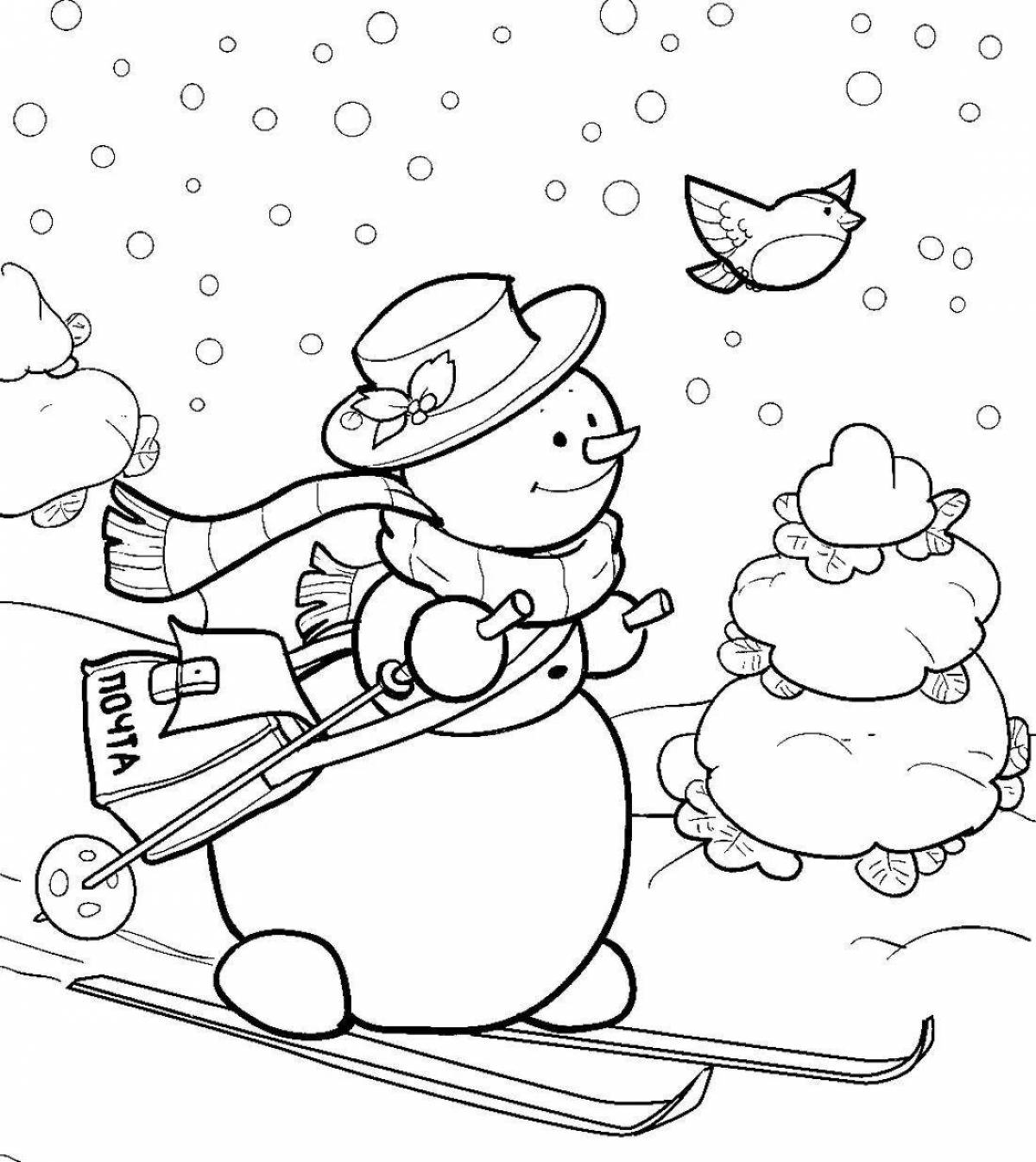 Snowman on skis #20