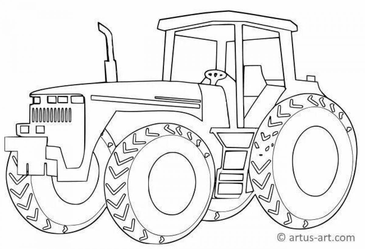 Recreational tractor with barrel coloring page