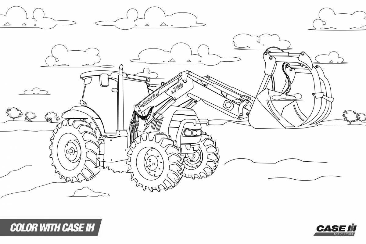 Coloring page fascinating tractor with a barrel