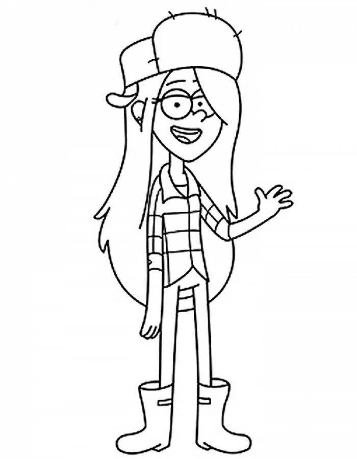 Adorable Gravity Falls light coloring page