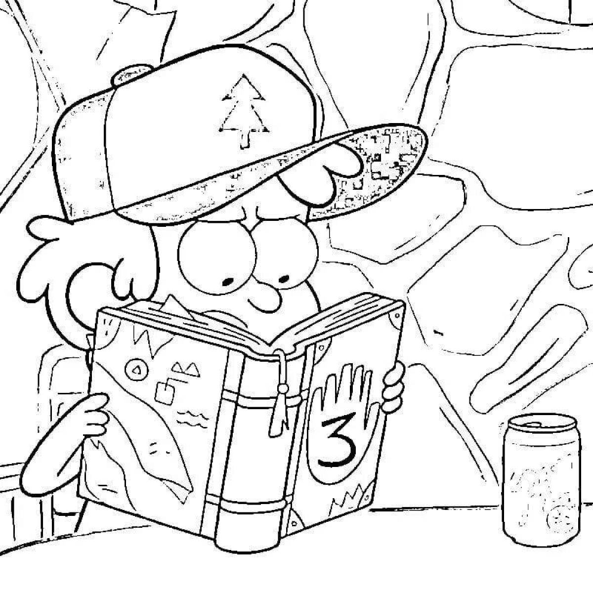 Playful gravity falls light coloring page