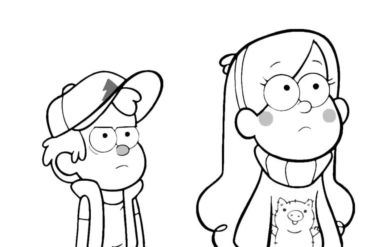 Gorgeous Gravity Falls Light Coloring Page
