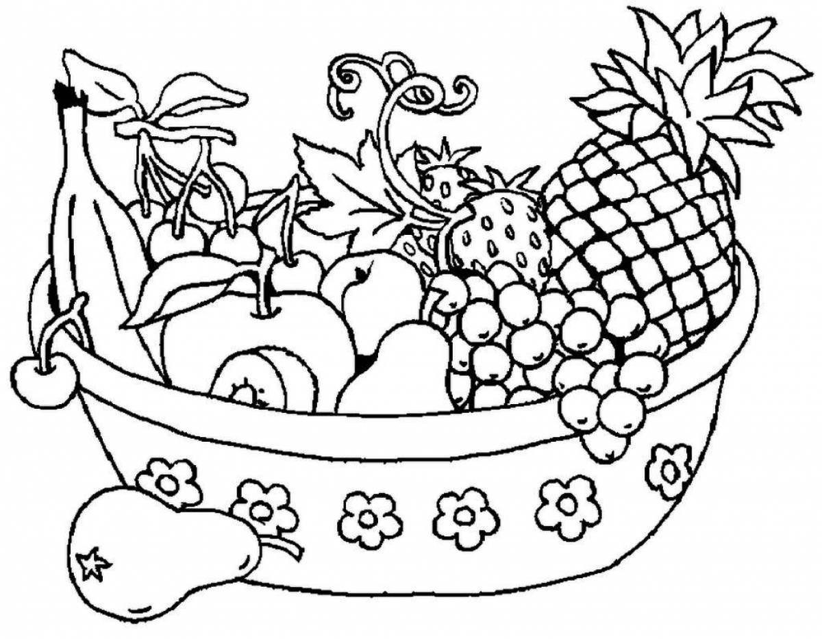 Fun fruit basket coloring book