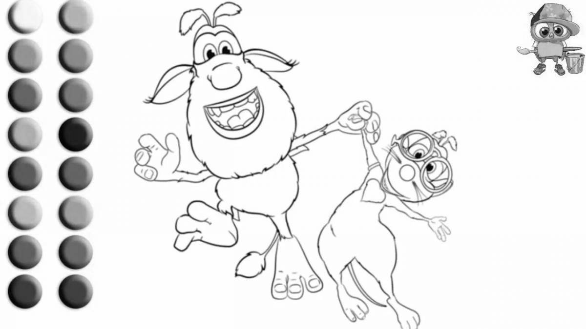 Colorful buba and mouse coloring page