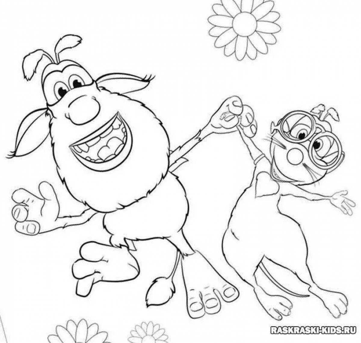Colour-obsessed buba and mouse coloring pages