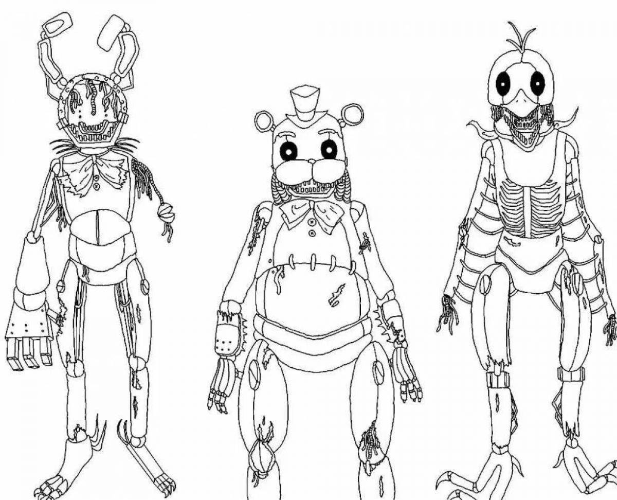 Glitter coloring fnaf 4 animatronics