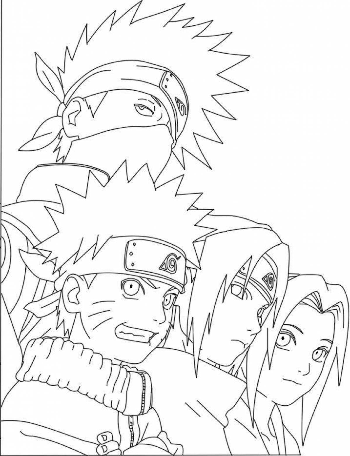 Naruto team 7 majestic coloring