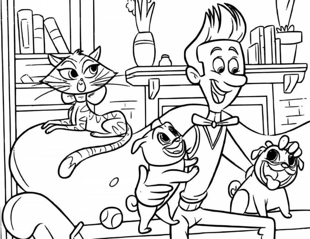 Bingo and roles coloring page