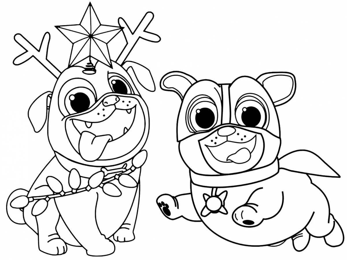 Bingo and roles coloring page