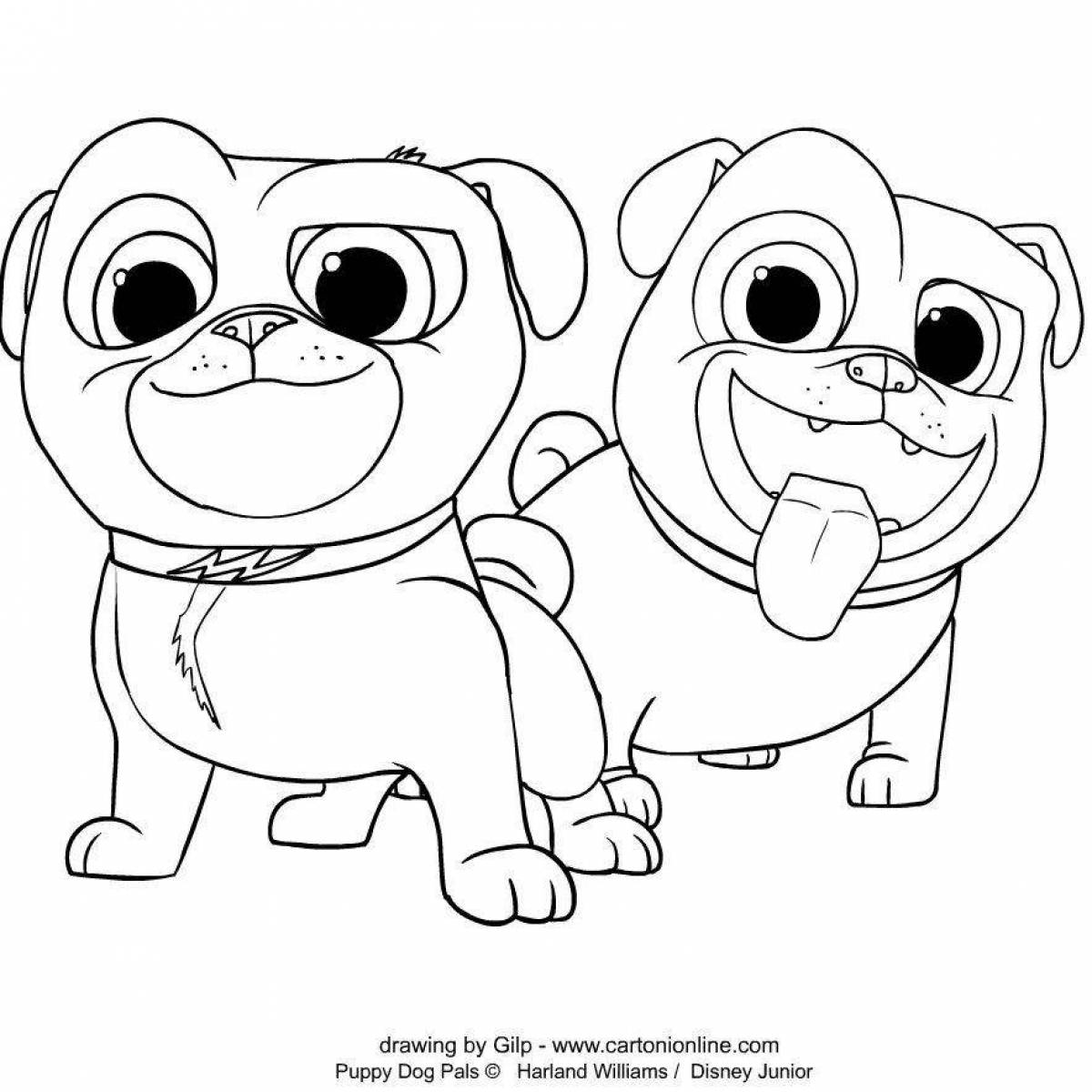 Bingo and role coloring page shimmering color