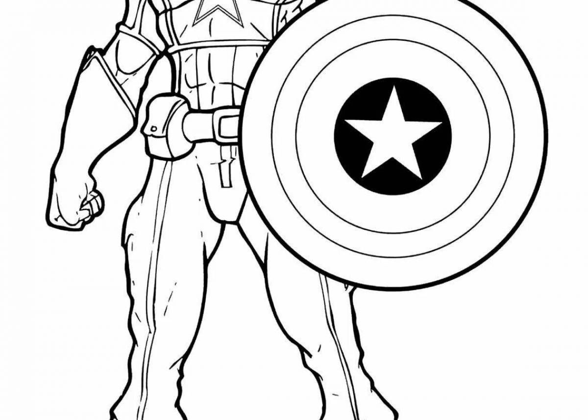 Great captain america's shield coloring page