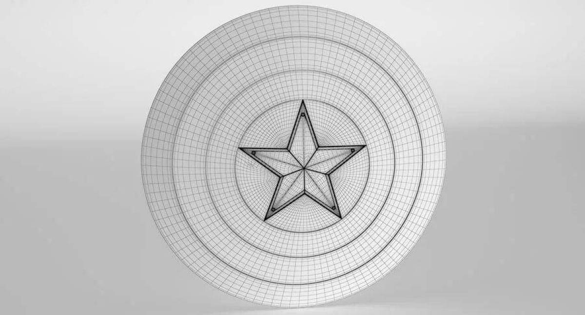 Раскраска щит сияющего капитана америки