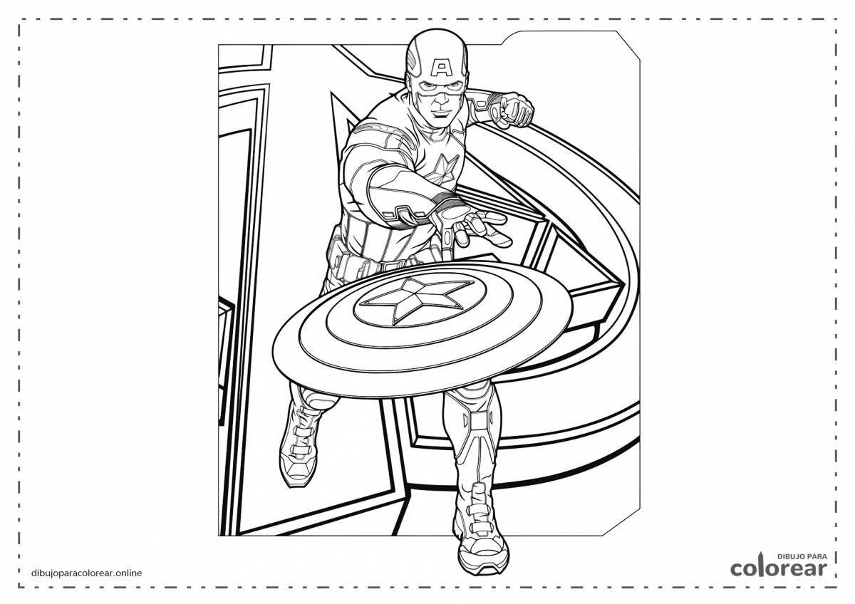 Captain america's gorgeous shield coloring page