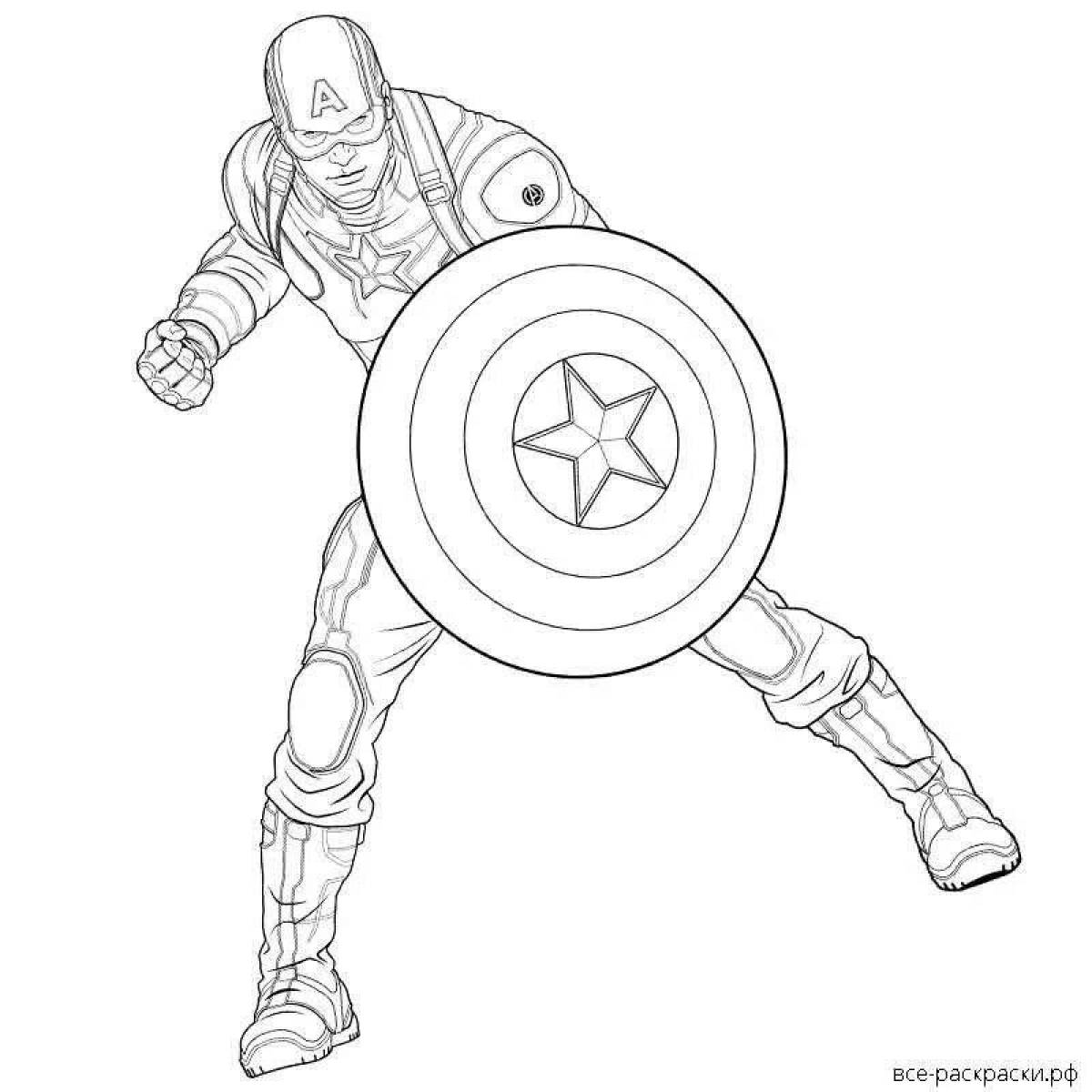 Impressive captain america's shield coloring page