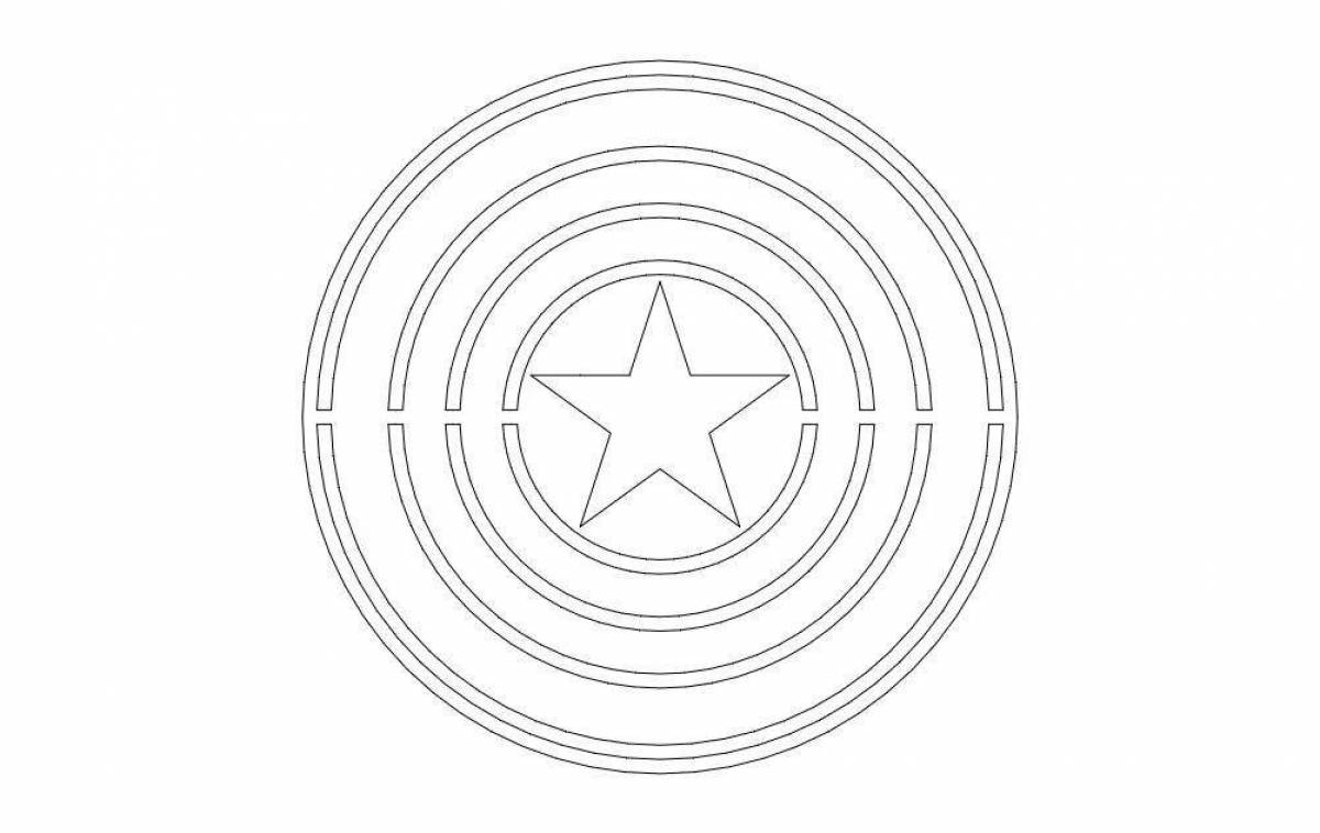 Раскраска щит возвышенного капитана америки