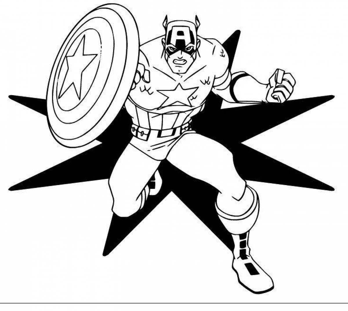 Majestic Captain America's Shield coloring page