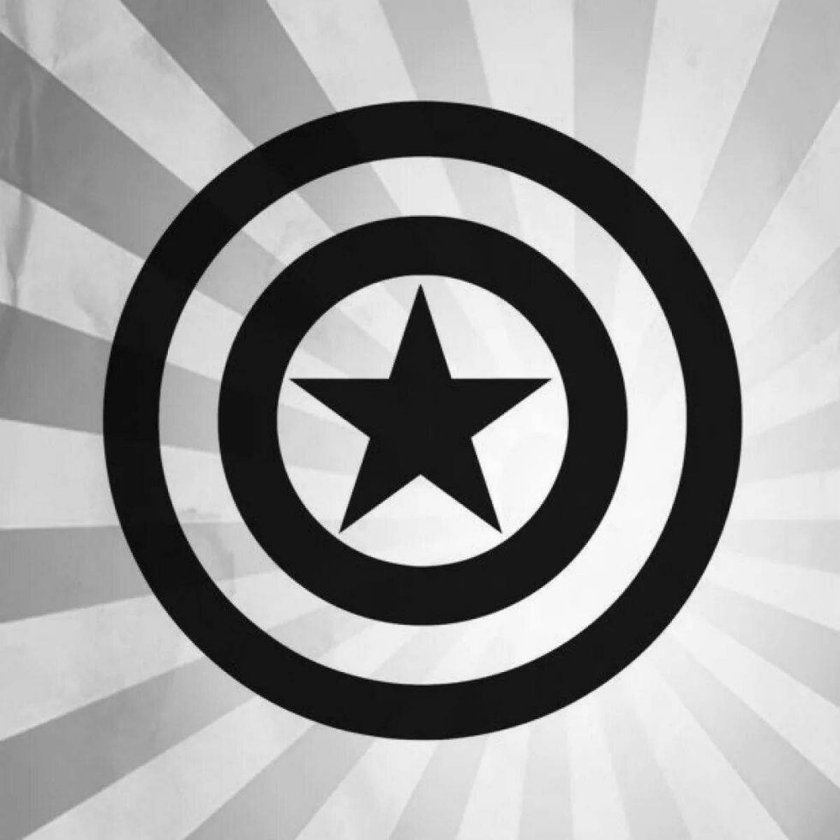 Captain America's shiny shield coloring page