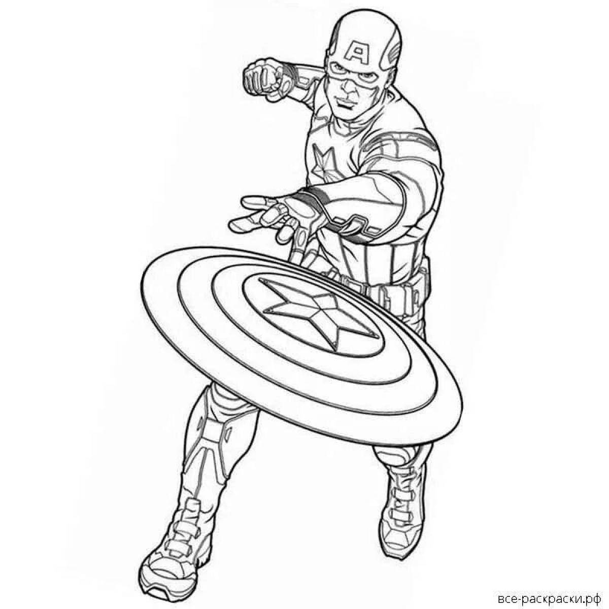 Captain America's shining shield coloring page