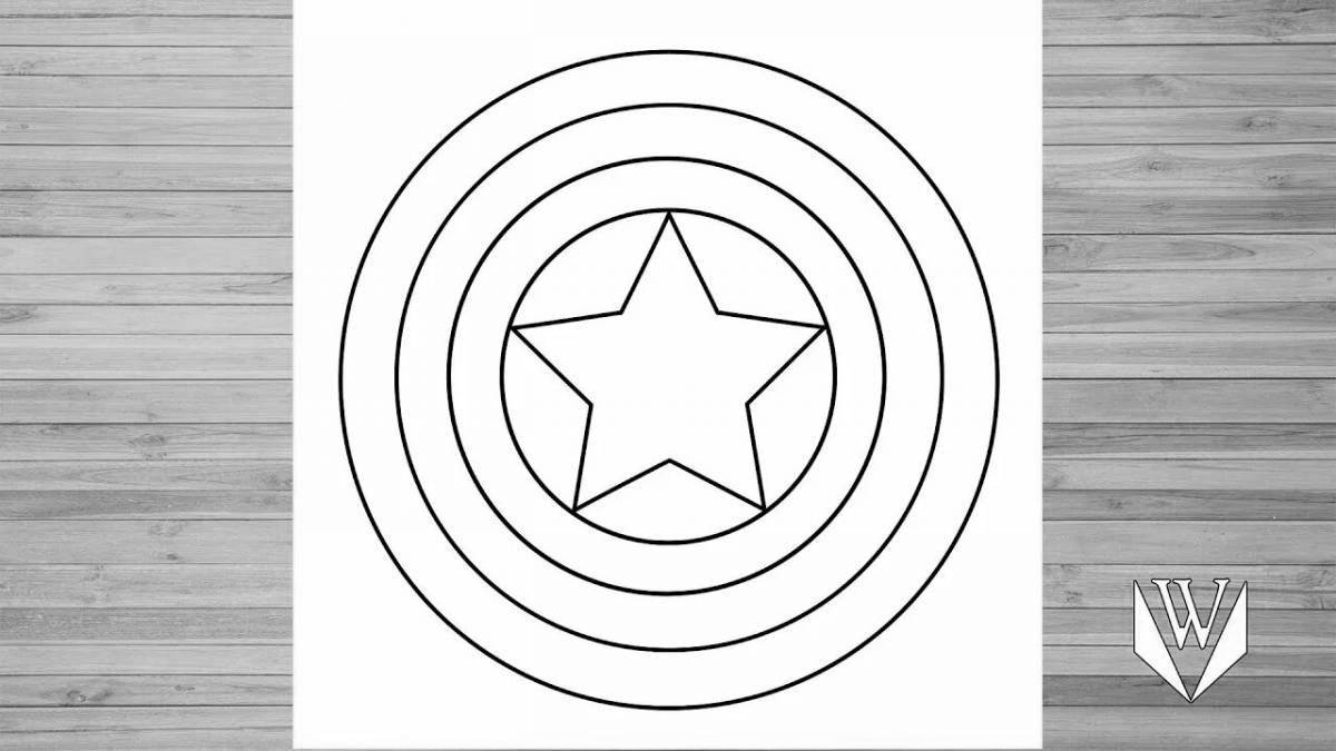 Красочно раскрашенный щит капитана америки