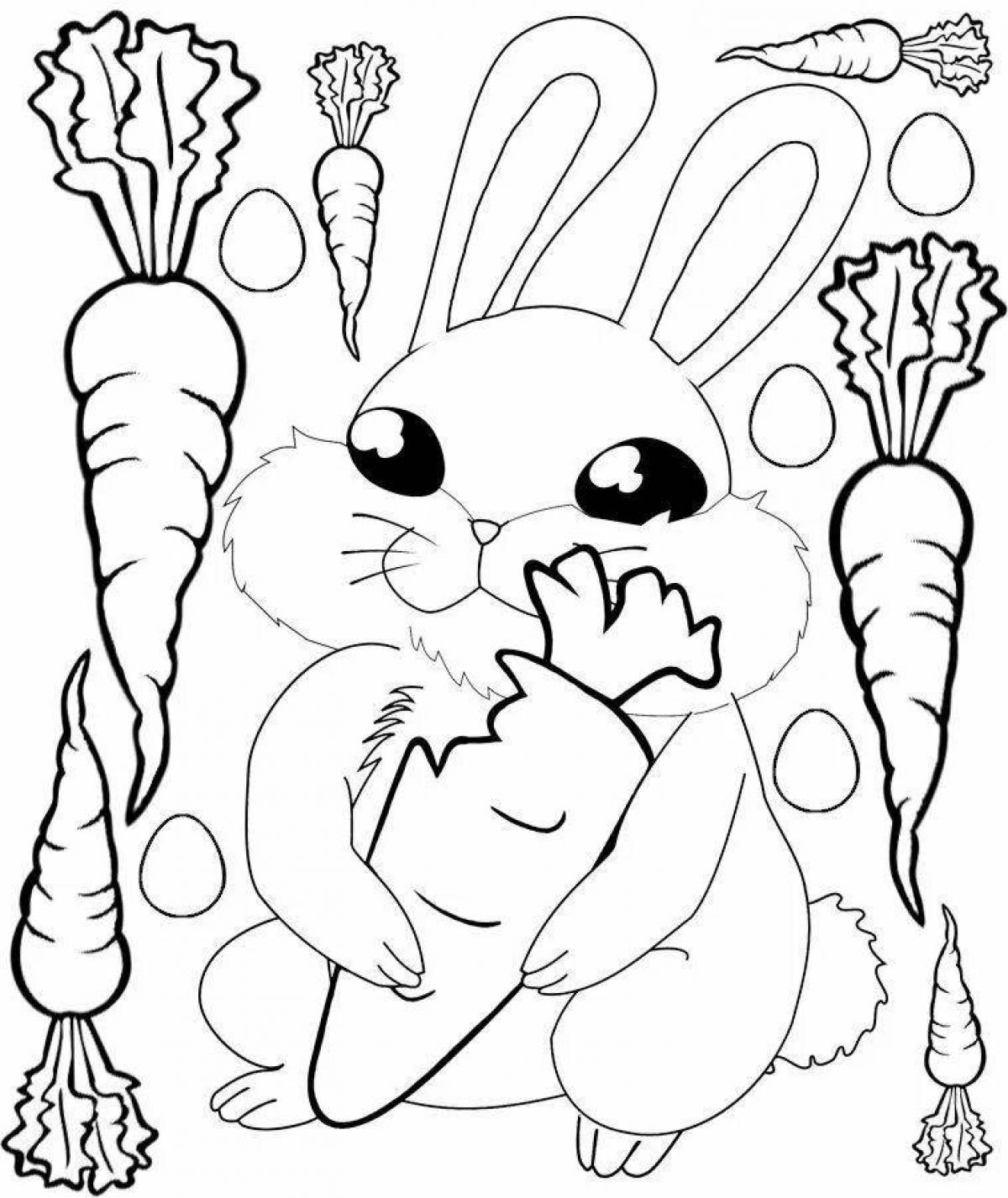 Joyful cat and hare coloring book